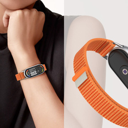 PASEK TECH-PROTECT XIAOMI SMART BAND 8 / 9 / 10 / NFC NYLON STRIPE CZARNY POMARAŃCZOWY