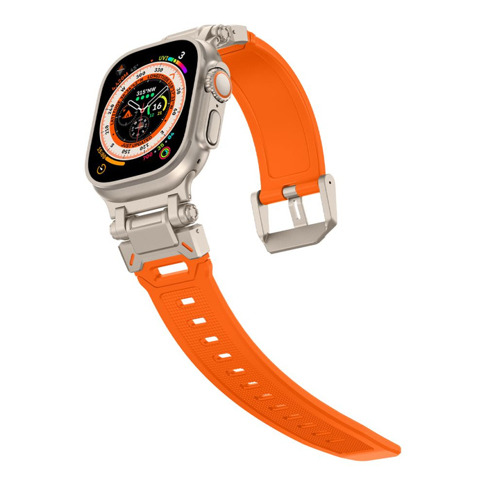 Pasek Tech-protect Delta Pro Apple Watch 4 / 5 / 6 / 7 / 8 / 9 / Se / Ultra 1 / 2 (42 / 44 / 45 / 49 Mm) Orange/titanium