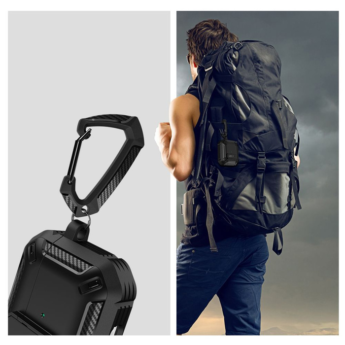 Etui Apple Airpods Pro 1 / 2 Tech-protect X-carbo Case Czarny