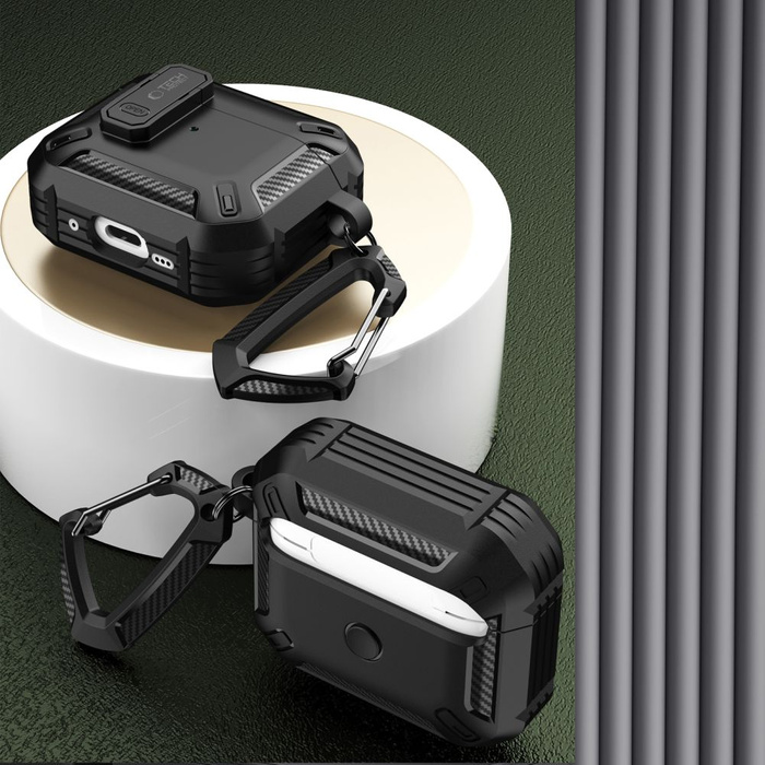 Etui Apple Airpods Pro 1 / 2 Tech-protect X-carbo Case Czarny