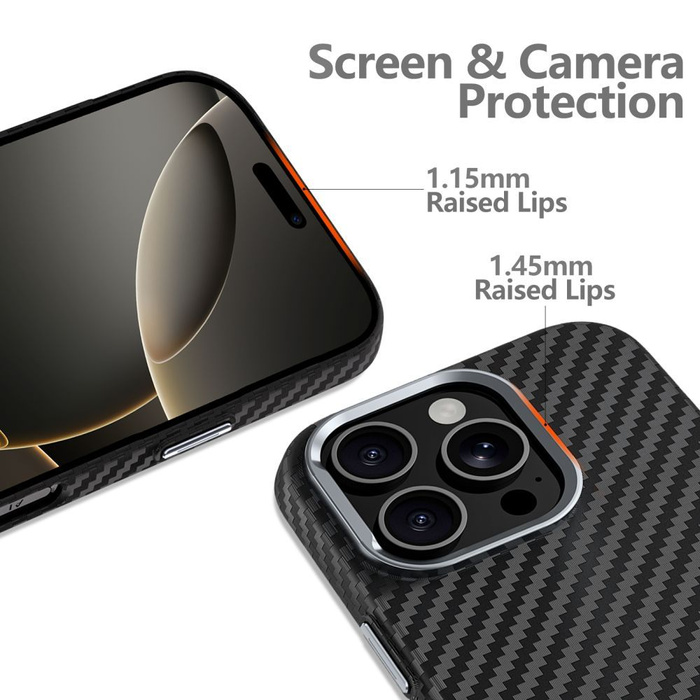 TECH-PROTECT ION CARBON MAGSAFE IPHONE 15 BLACK/SILVER