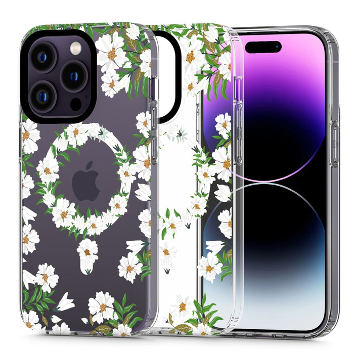 Etui iPhone 14 Pro Max Tech-protect Magmood Magsafe Daisy Case Biały