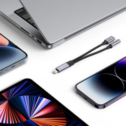 Adapter do kabla Ultraboost Lightning do Mini Jack 3.5mm & Lightning Tech-protect Black Czarny