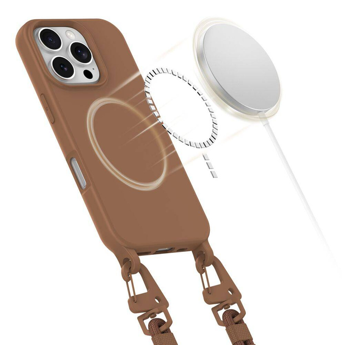 ETUI TECH-PROTECT MAGNECKLACE MAGSAFE IPHONE 16 PRO MAX CHOCOLATE BROWN