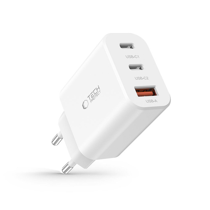 Ładowarka C30W Tech-Protect 3-Port Network Charger PD30W/QC3.0 biały