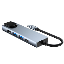 Adapter V3-HUB Tech-Protect 5IN1 Grey szary