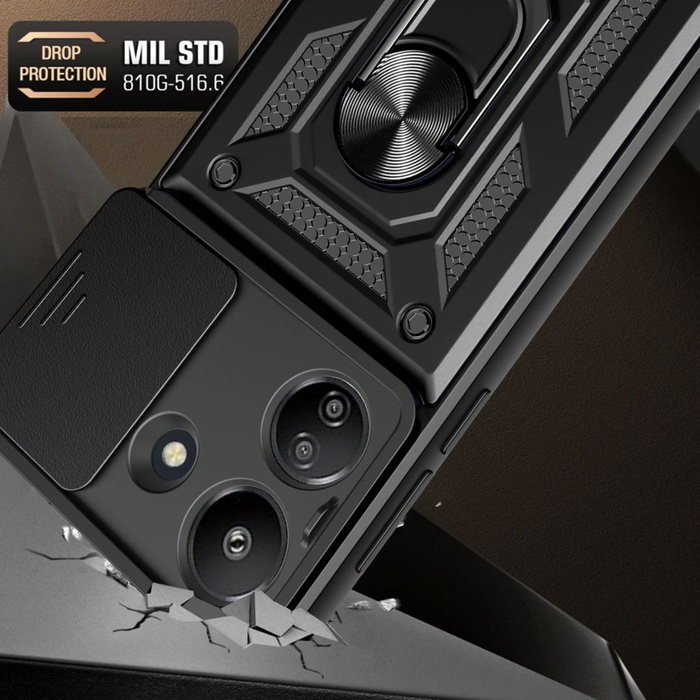 Etui Xiaomi Redmi 13C / Poco C65 Tech-protect Camshield Pro Black Case czarne