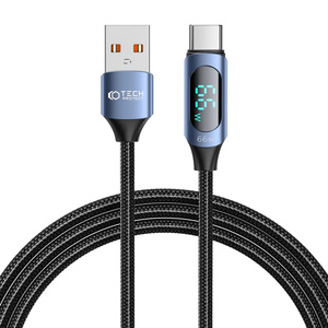 Kabel USB-C Ultraboost TECH-PROTECT LED 66W/6A 200CM niebieski