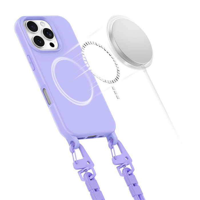 Etui Tech-protect Magnecklace Magsafe iPhone 16 Pro Max Lavender
