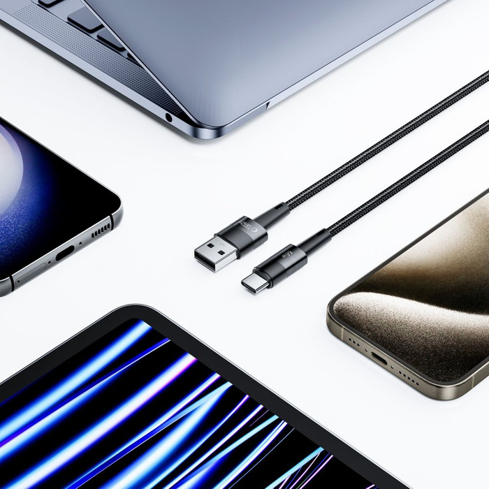 Kabel USB-C Ultraboost Tech-Protect 66W/6A 50cm szary