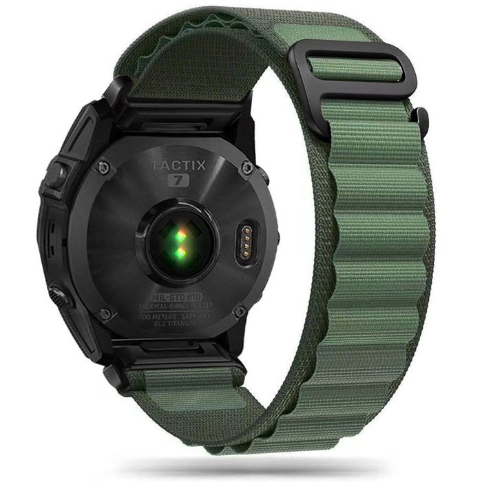 Pasek Garmin Fenix 3 / 5x / 3hr / 5x Plus / 6x / 6x Pro / 7x Tech-protect Nylon Pro wojskowy zielony