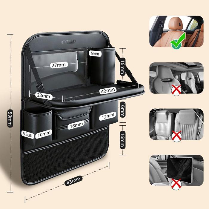 ORGANIZER SAMOCHODOWY TECH-PROTECT UCA100 BACKSEAT CAR CZARNY