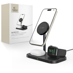 Ładowarka A22 Tech-Protect Qi15W 3in1 Magnetic Magsafe Wireless Czarna