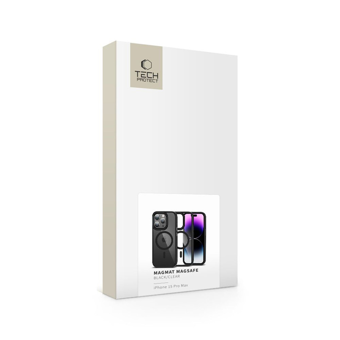 Etui iPhone 15 Pro Max Tech-protect Magmat Magsafe Case Czarny/Przezroczysty