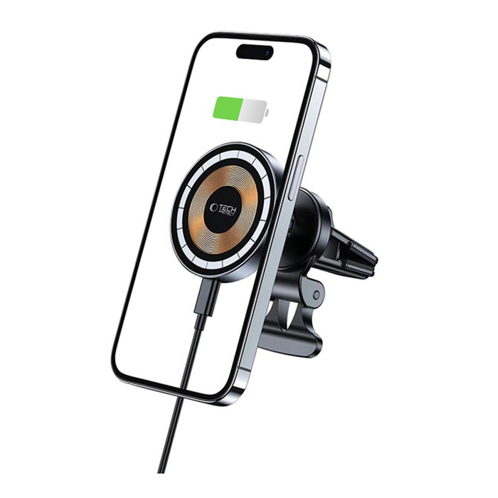 Uchwyt MM15W-V5 Tech-Protect Magnetic Magsafe Vent Car Mount Wireless Charger 15W czarny