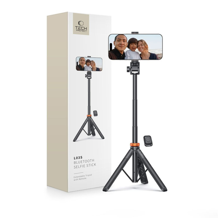 Kijek selfie L03S Tech-Protect Wireless Selfie Stick Tripod Czarny