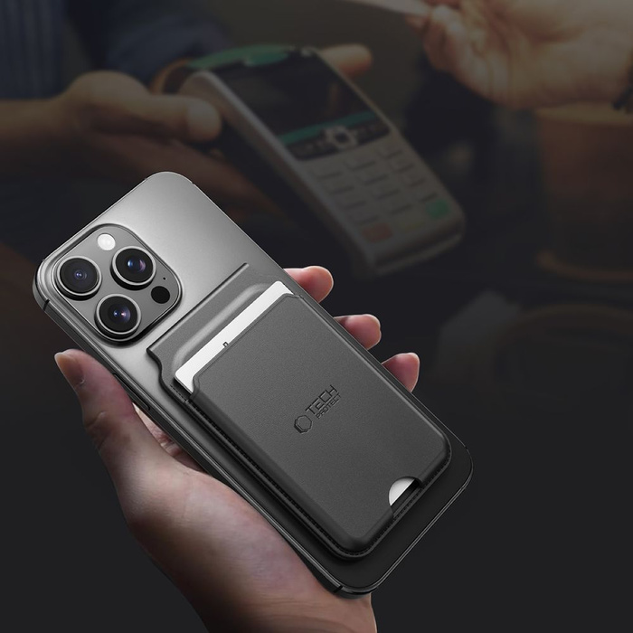 TECH-PROTECT MAGWALLET STAND MAGSAFE UNIVERSAL MAGNETIC CARD HOLDER BLACK