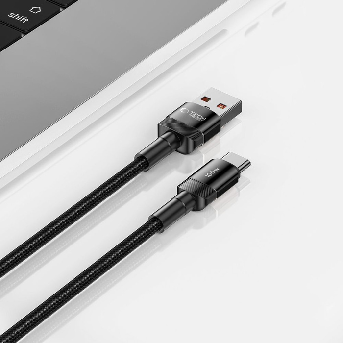 Kabel USB-C Ultraboost Evo Tech-protect 100w/5a 200cm czarny