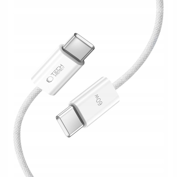 Kabel USB-C Ultraboost Tech-Protect Classic PD60W/3A 100CM biały