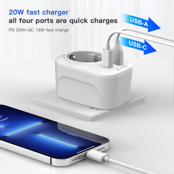 TECH-PROTECT TA100 TRAVEL ADAPTER US TO EU WHITE