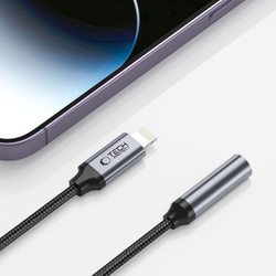 Adapter Ultraboost Tech-protect Lightning To Mini Jack 3.5mm czarny