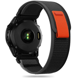 Pasek Garmin Fenix 5 / 6 / 6 Pro / 7 Tech-protect Nylon czarny/pomarańczowy