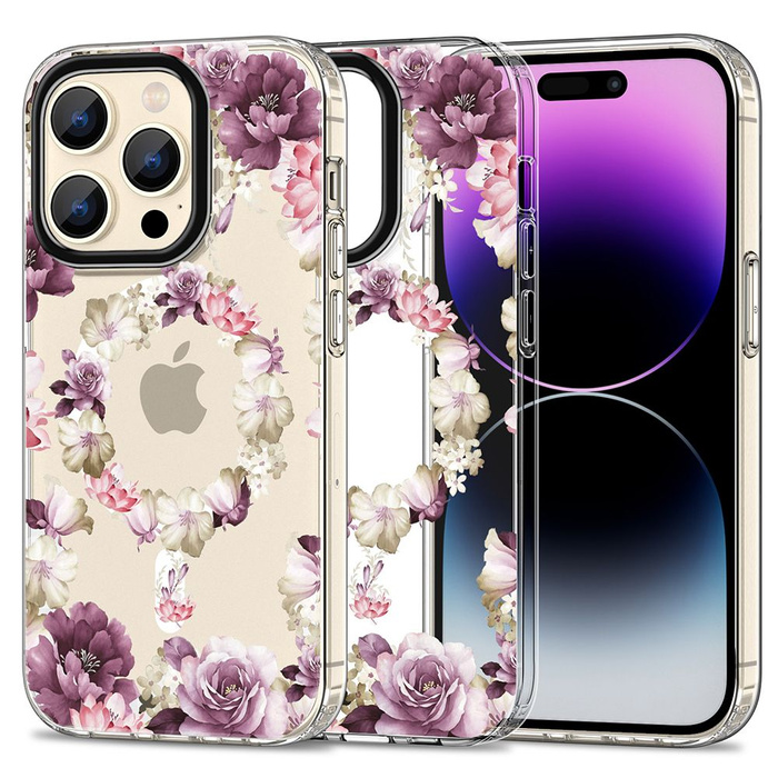 Etui iPhone 15 Pro Tech-protect Magmood Magsafe Case Różowy Floral