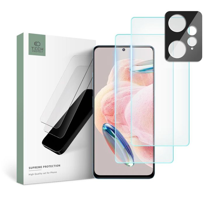 Szkło Hartowane Xiaomi Redmi Note 12 Tech-protect Supreme Set 4g / Lte Przezroczysty