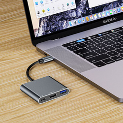 Adapter V1-HUB Tech-Protect 3in1 Grey szary