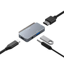 Adapter V6-Hub Tech-Protect 4in1 szary
