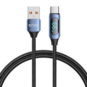 Kabel USB-C Ultraboost Tech-Protect LED 66W/6A 100cm niebieski