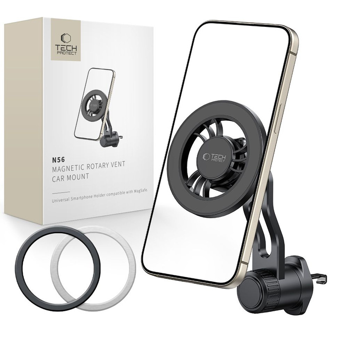 UCHWYT DO KRATKI TECH-PROTECT N56 MAGNETIC MAGSAFE ROTABLE CZARNY