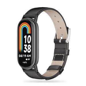 Pasek SMART BAND 8 / 8 NFC XIAOMI TECH-PROTECT LEATHERFIT Czarny