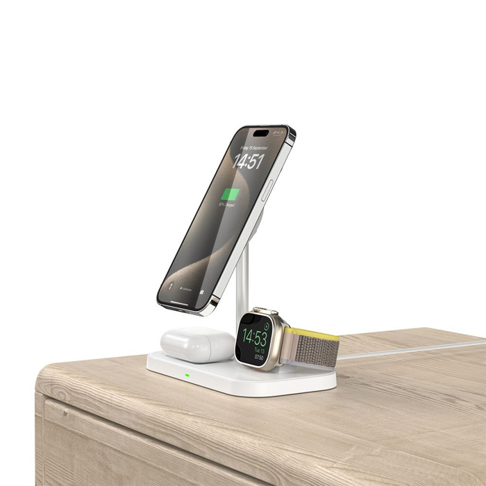 Ładowarka A22 Tech-Protect Qi15W 3in1 Magnetic Magsafe Wireless Biała