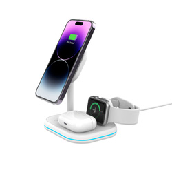 Ładowarka QI15W-A27 Tech-Protect 3in1 Magnetic Magsafe Wireless Charger Biały
