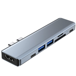 Hub USB V5-HUB Tech-Protect Adapter 7in1 Szary