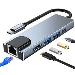 Adapter V3-HUB Tech-Protect 5IN1 Grey szary