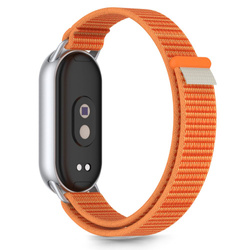 PASEK TECH-PROTECT XIAOMI SMART BAND 8 / 9 / 10 / NFC NYLON STRIPE POMARAŃCZOWY SZARY