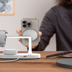 Ładowarka Indukcyjna A12 Tech-Protect 3 In1 Magnetic Magsafe Wireless Charger Biały