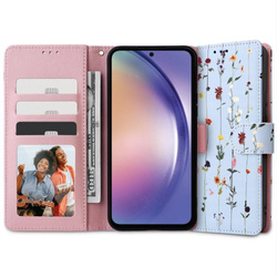 Etui Galaxy A34 5G Tech-protect Wallet Garden Blue przetłumaczone na język polski to: Niebieski Ogród
