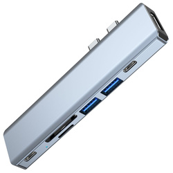 Hub USB V5-HUB Tech-Protect Adapter 7in1 Szary