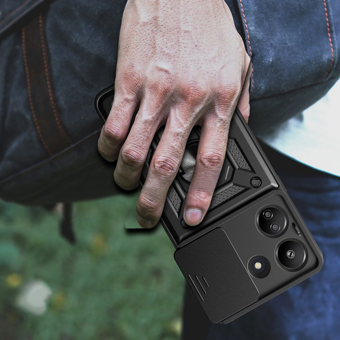 Etui Xiaomi Redmi 13C / Poco C65 Tech-protect Camshield Pro Black Case czarne