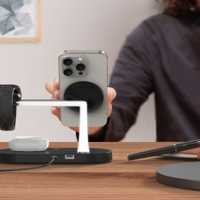 Ładowarka Indukcyjna A12 Tech-Protect 3 In1 Magnetic Magsafe Wireless Czarny