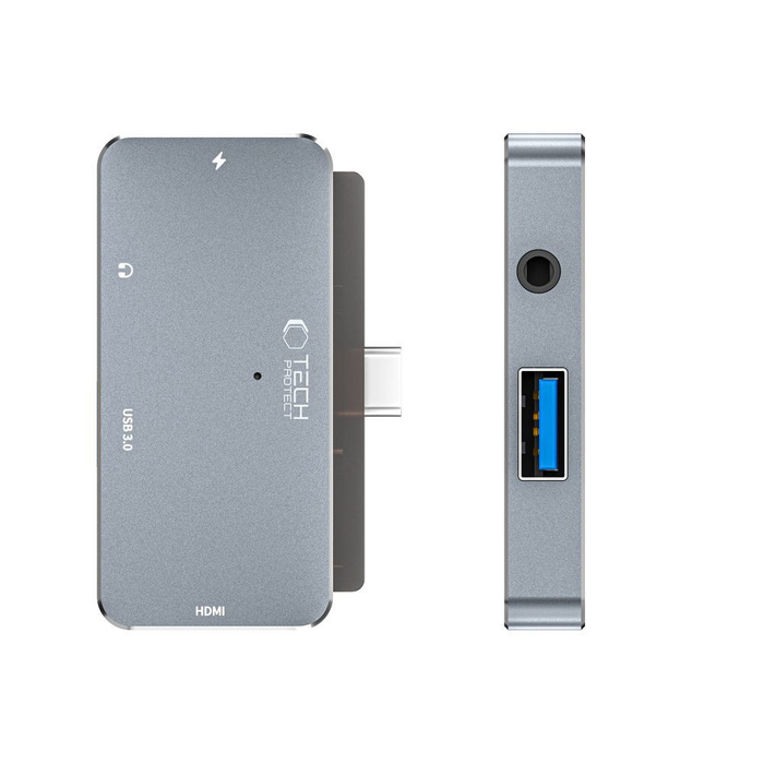 Adapter V6-Hub Tech-Protect 4in1 szary