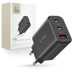 Ładowarka C30W Tech-Protect PD30W/QC3.0 3-Port Network Charger czarny