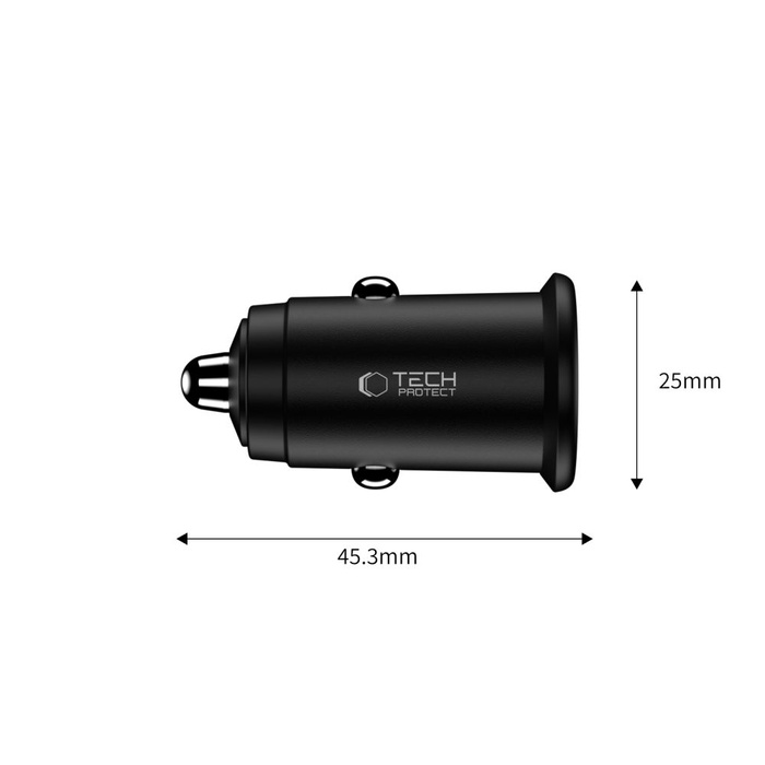 TECH-PROTECT CC02 2-PORT CAR CHARGER PD35W/QC3.0 BLACK
