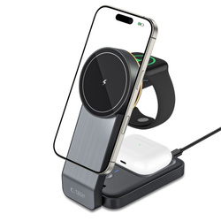 Bezprzewodowa ładowarka magnetyczna QI15W-A28 Tech-Protect 3in1 Magsafe czarna