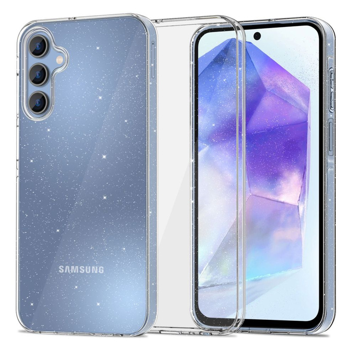 Etui Samsung Galaxy A55 5g Tech-protect Flexair Glitter Case srebrny