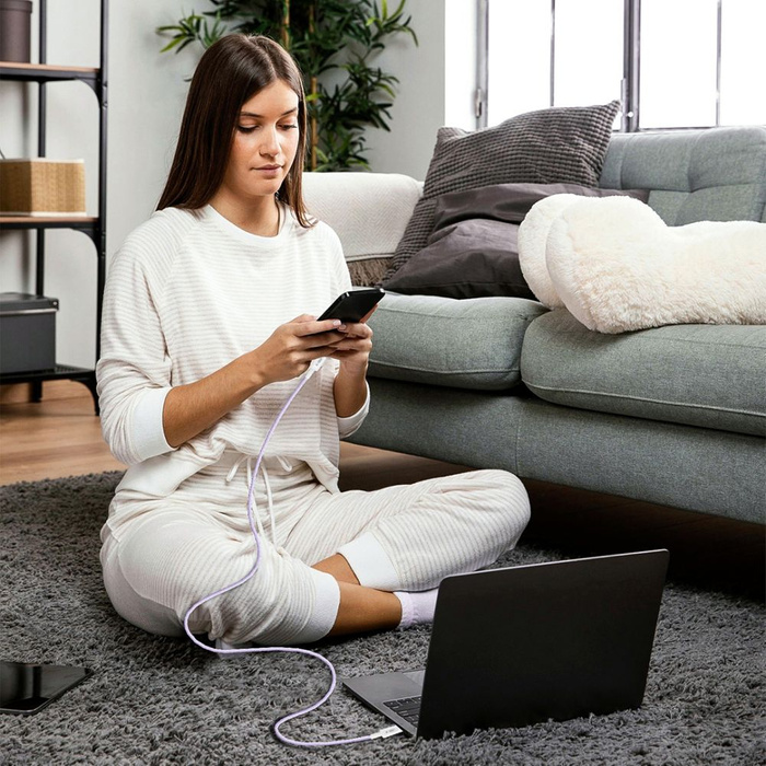 TECH-PROTECT ULTRABOOST LITE TYPE-C CABLE PD60W/3A 200CM MAUVE