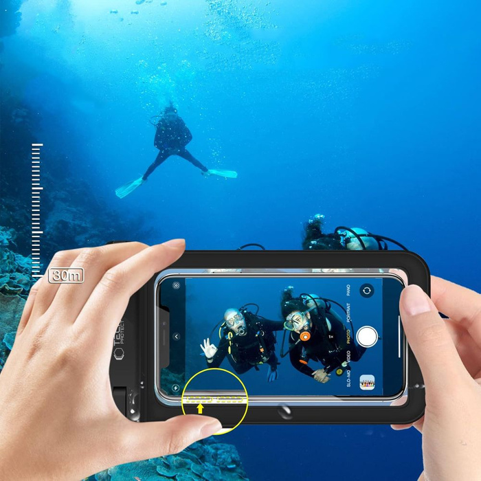 Etui Universal Waterproof Case 8.9 inch Tech-Protect UWC9 Black/Orange przetłumaczone na język polski to Czarny/Pomarańczowy